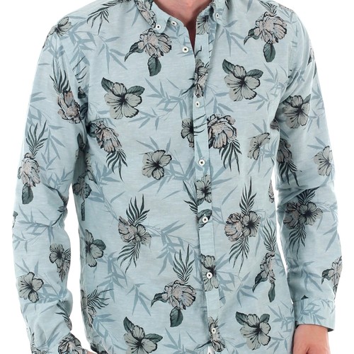 Jack & Jones - 12151589 JPRSUMMER FLOWER PRINT SHIRT L/S BD ARCTIC SLIM FIT Azul