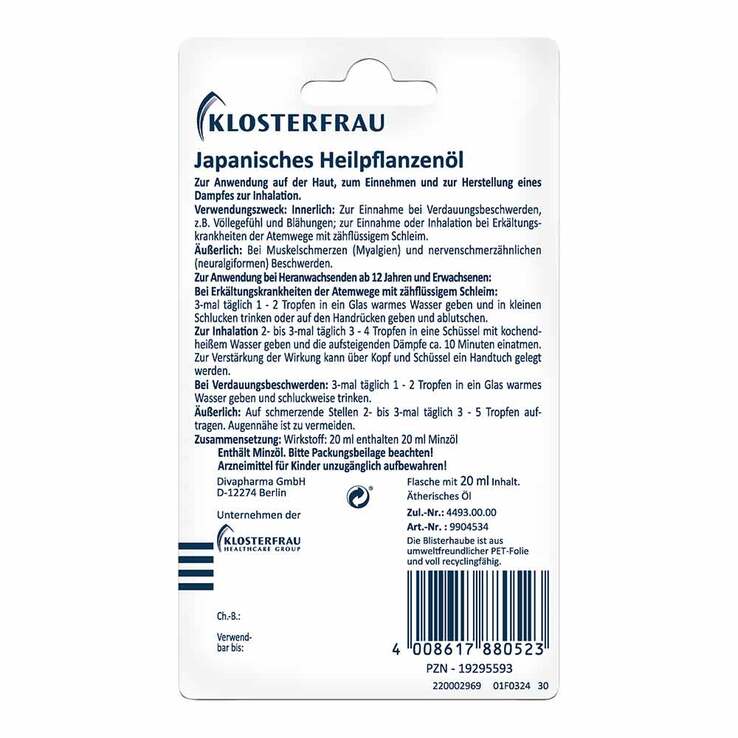 Klosterfrau Japanisches Heilpflanzenöl, 20 ml