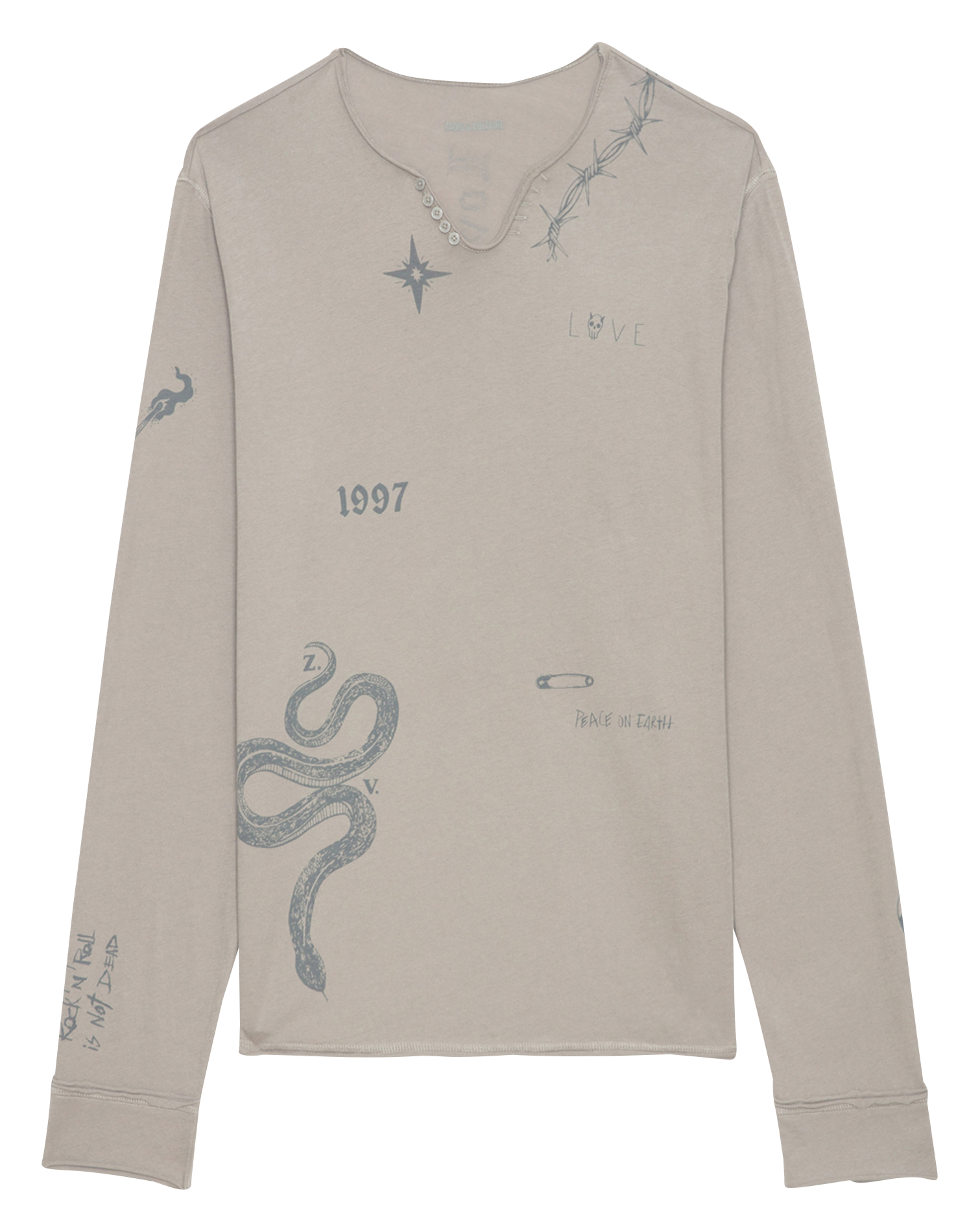 MONASTIR - Tee-shirt tunisien imprimé en coton bio | Gris