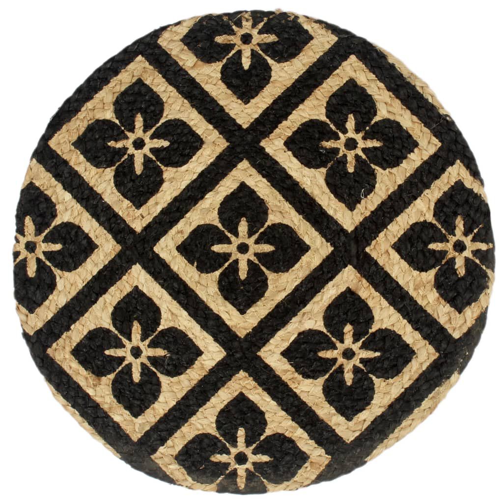 vidaXL Tafelmatten, 4 stuks, zwart, 38 cm, rond, jute