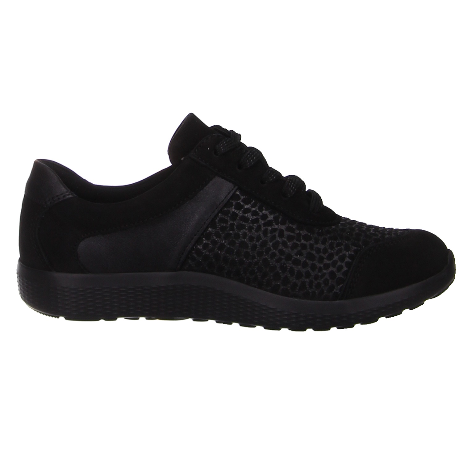 Waldläufer Schnürschuh schwarz schwarz