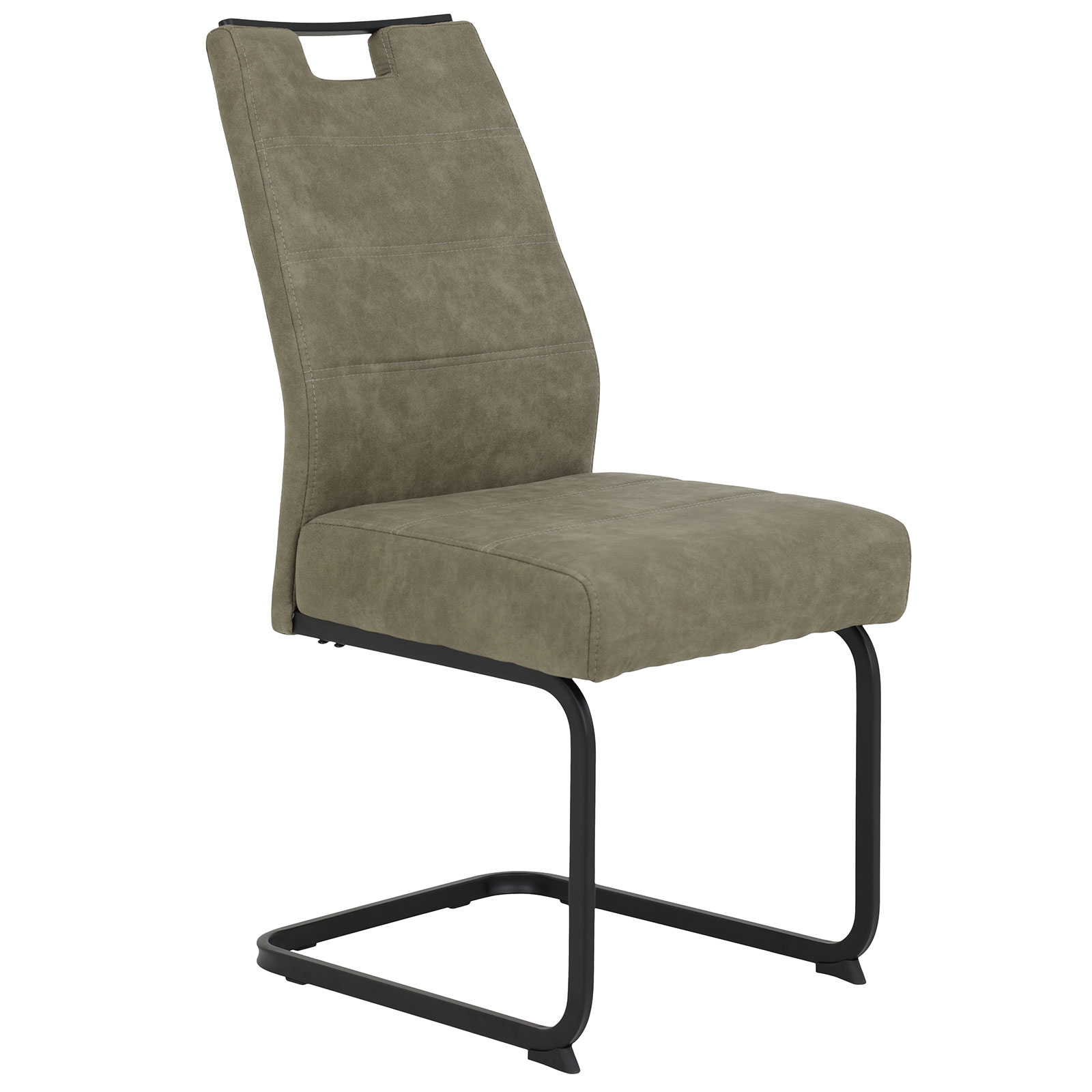 4er-Set Schwingstühle - schlamm-schwarz - Vintage-Optik