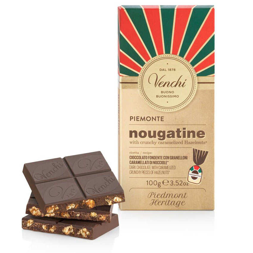 Tablette nougatine - chocolat noir avec noisettes caramélisées
