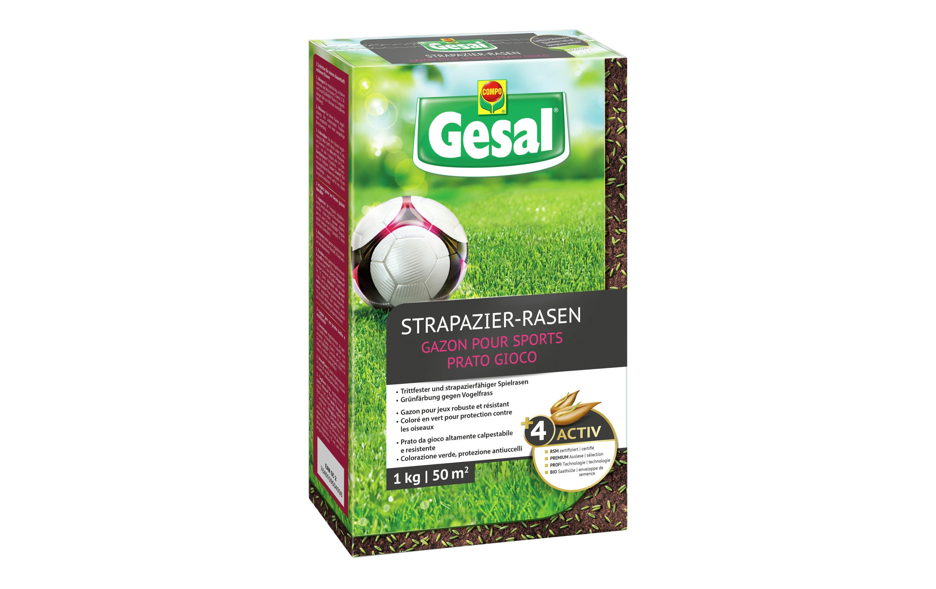 Strapazier-Rasen 1 kgMischung aus hochwertigen Rasensamensorten – speziell für die mittlere bis starke Beanspruchung der Rasenfläche, beispielsweise durch Laufen und Spielen geeignet