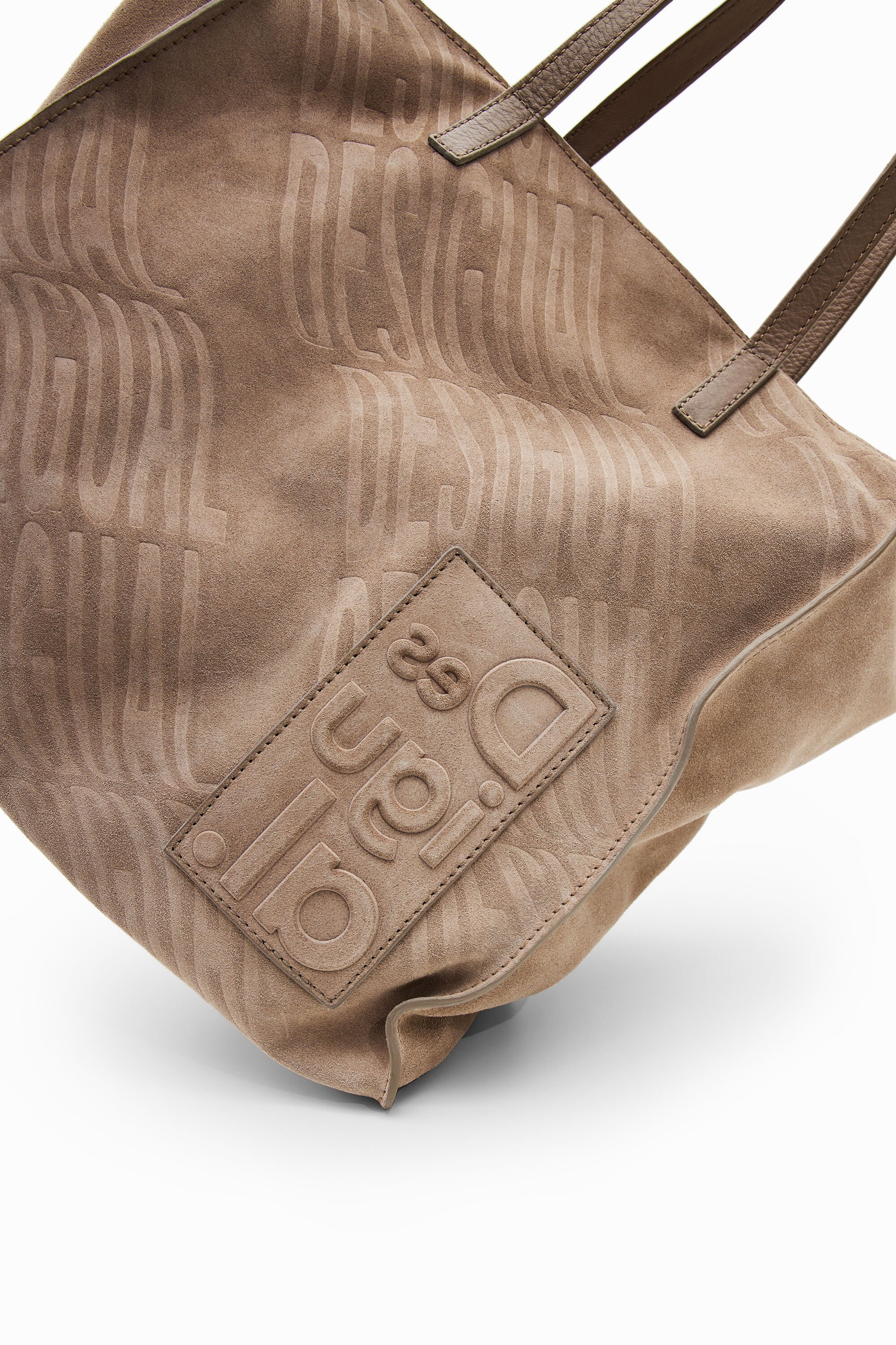 Bolsa grande de couro com logotipo