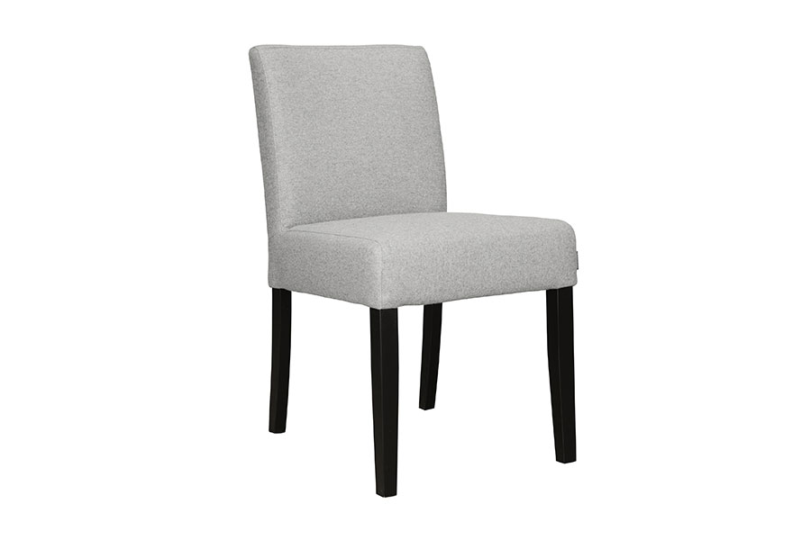 Morgan spisestol I ulltekstil Sheford 72 Light Grey med sorte treben.