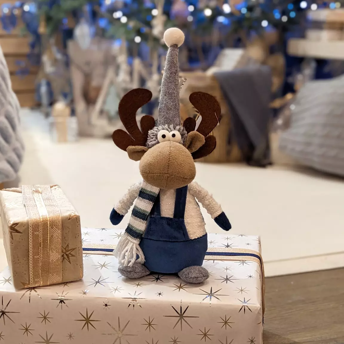 Renne de Noël (H30 cm) Gaby en blanc