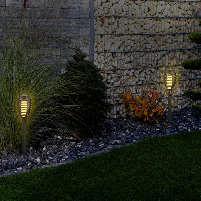 4er Set LED Solarleuchte, schwarz , H 50 cm VT-724