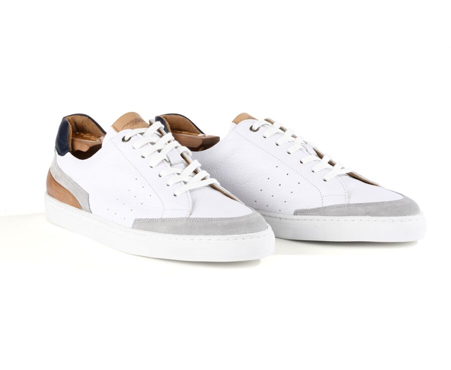 Sneakers homme Cuir Blanc Grainé - BELOKA