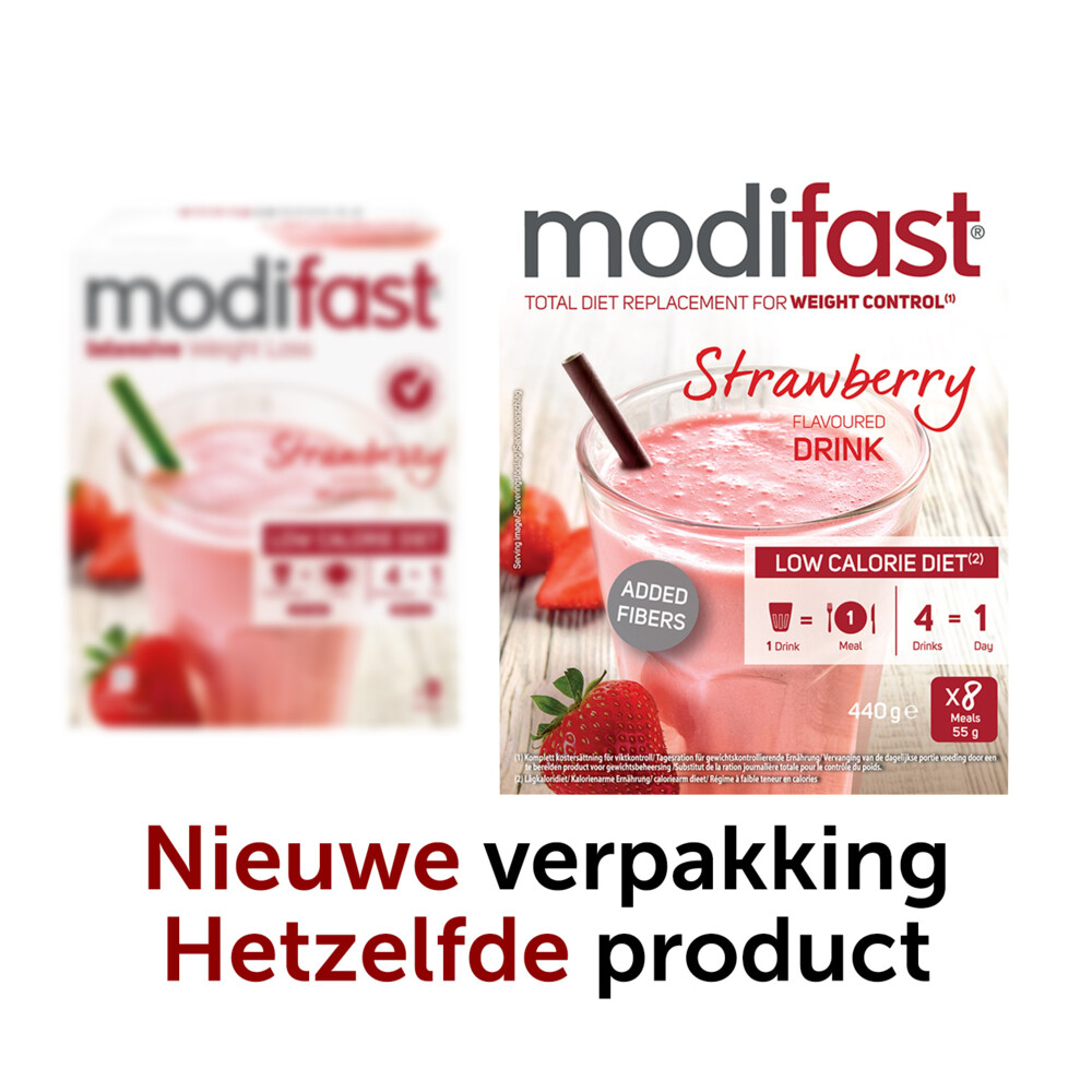 Modifast Intensive Milkshake Aardbei8 x 55 gr