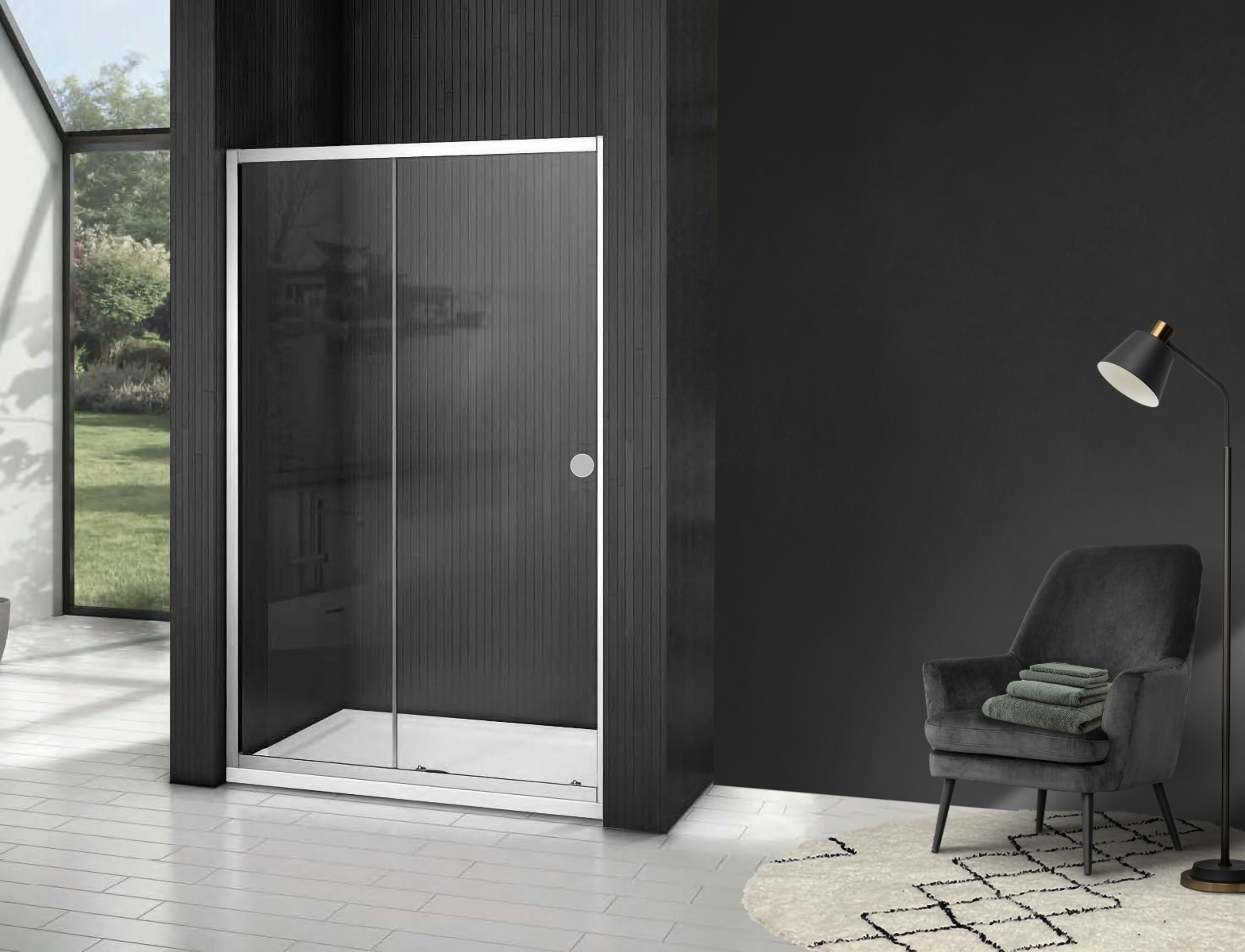 Saniclear Slide schuif douchedeur anti-kalk 130x200cm