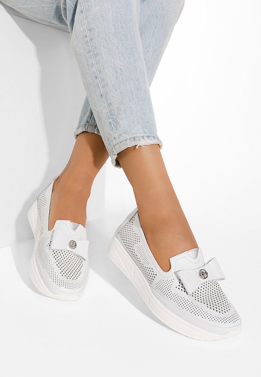 Mocassins femme blancs Cinthya