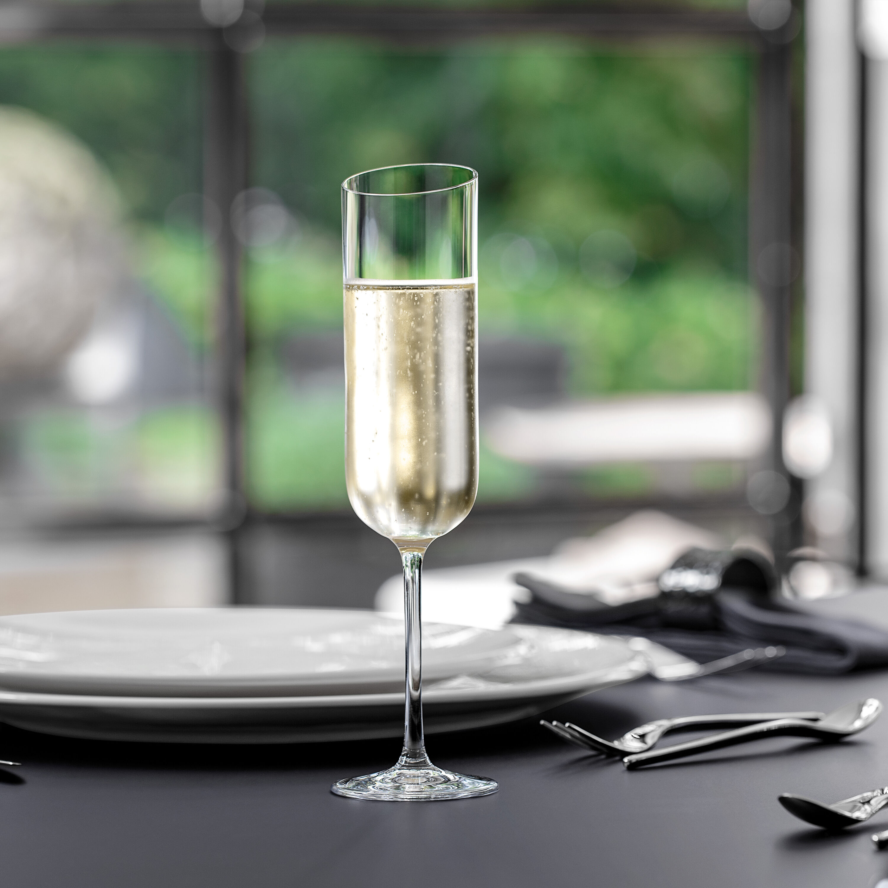 NewMoon Champagne glass Clear, 4.1 oz, crystal glass