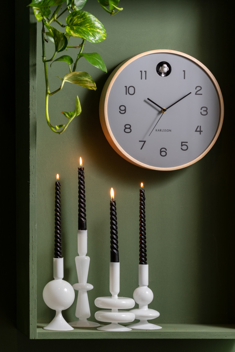 Wall Clock Natural Cuckoo KA5886BK Black