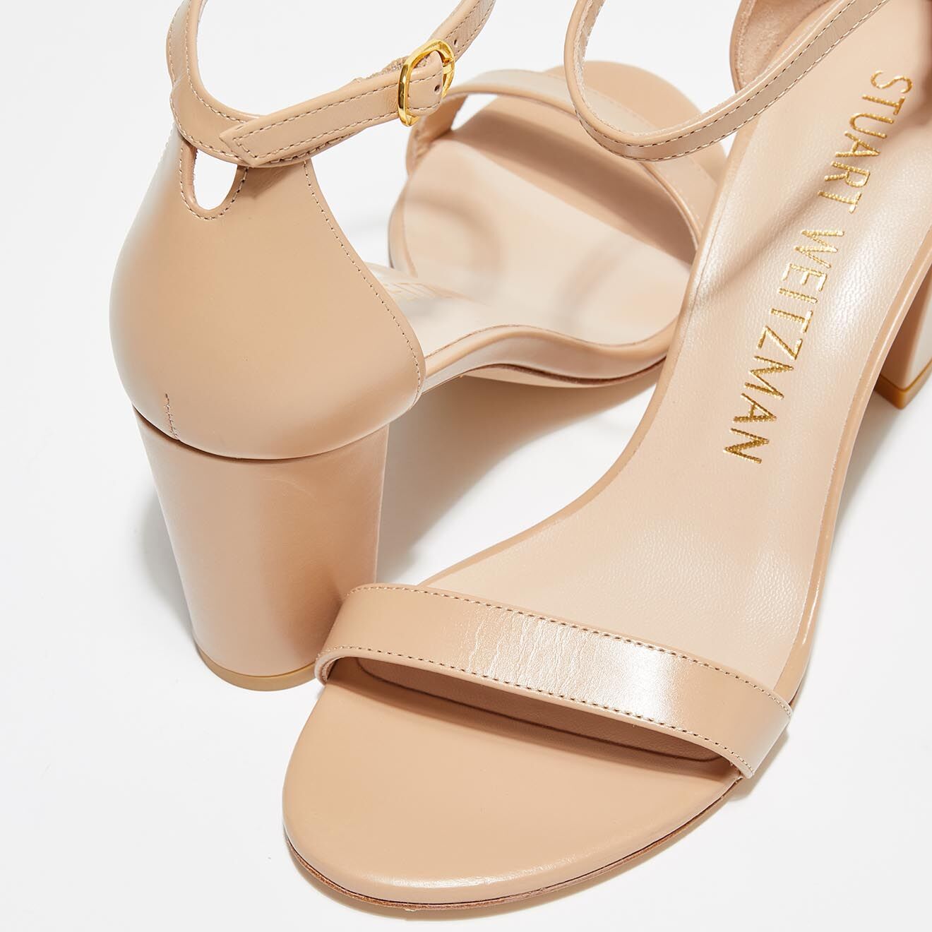 Stuart Weitzman Sandales en Cuir Nearlynude beiges - Talon 8 cm