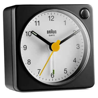 Wecker Braun, analog, Schwarz/Weiß