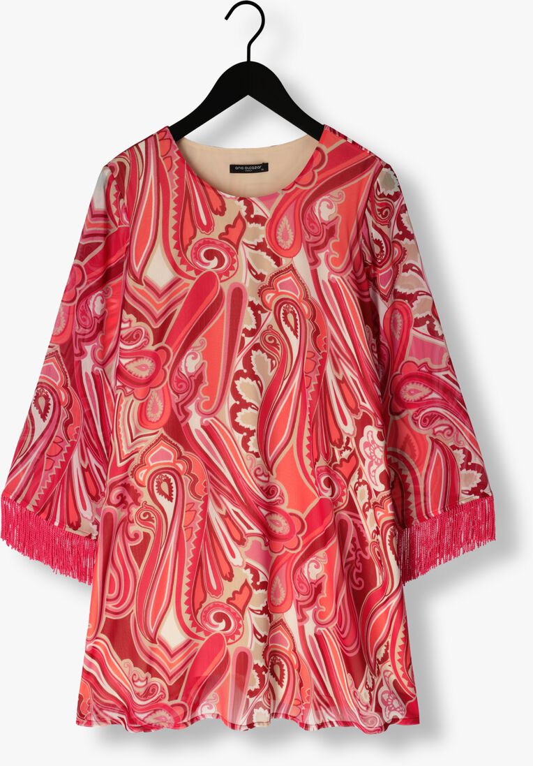 ANA ALCAZAR roze ana alcazar mini jurk tunic fringes