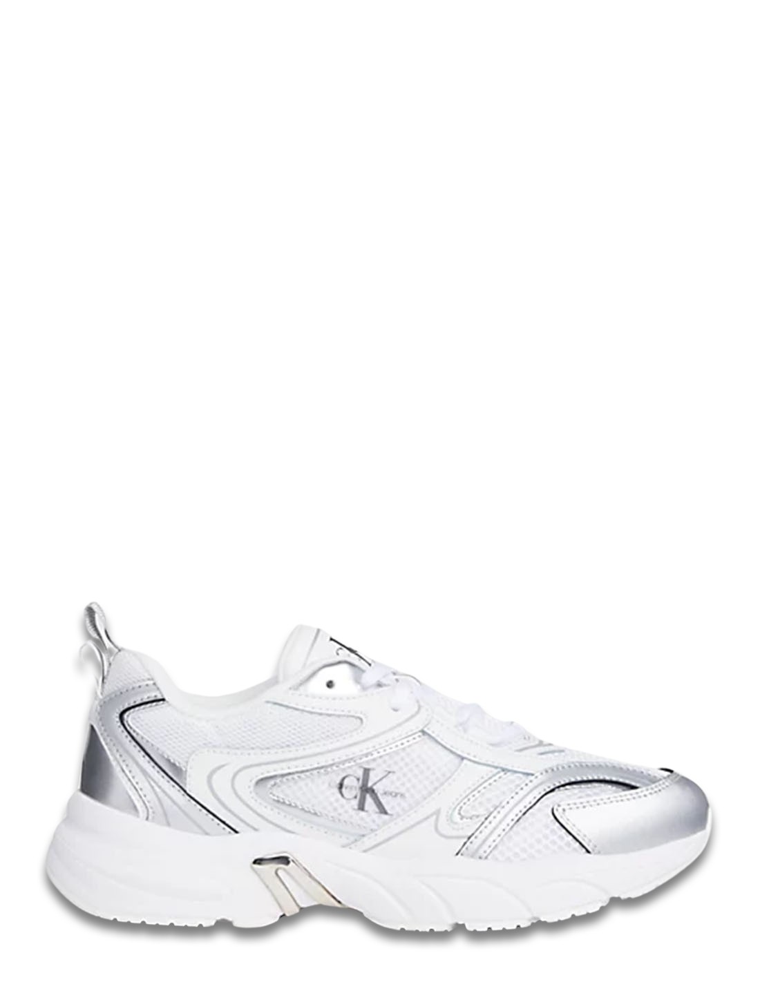 calvin klein Baskets de ville femme retro tennis low blanc/silver