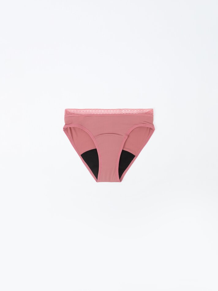 Pacote com 2 calcinhas menstruais de microfibra - Rosa