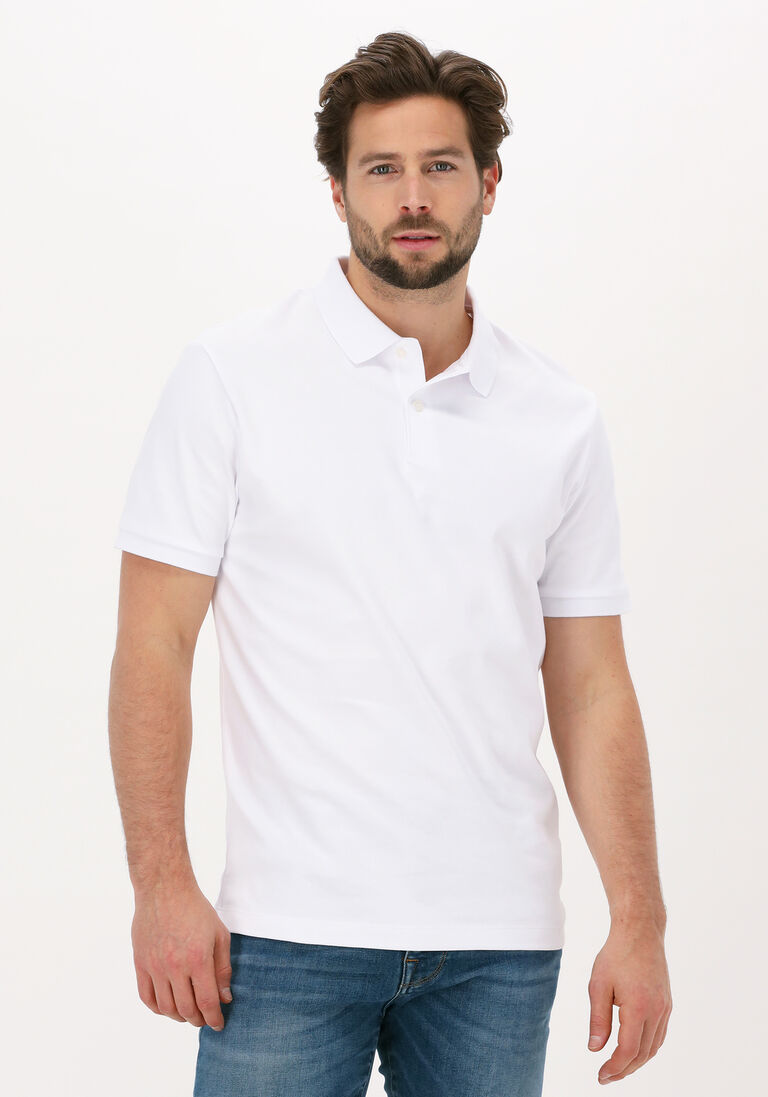 SELECTED HOMME witte selected homme polo slhparis ss polo b noos