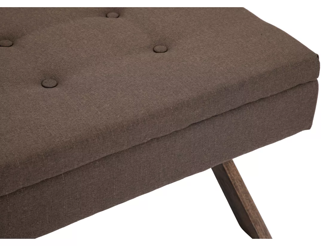 Banquette - Tissu & Bois - Marron - Namaro
