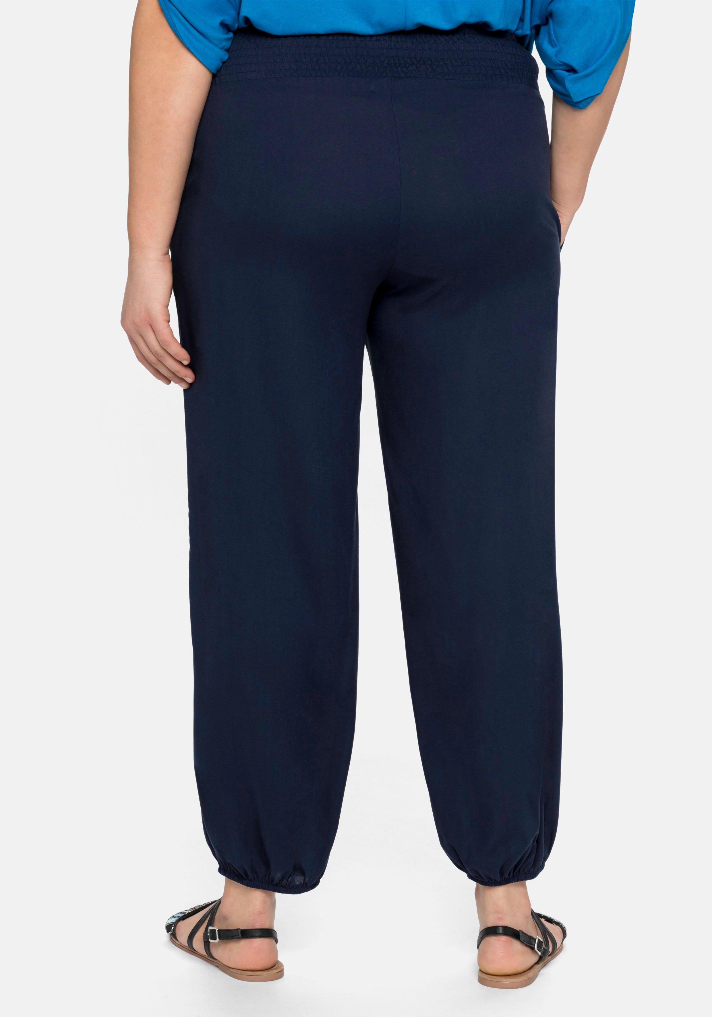 Weite Hose mit Smokbund, aus Viskose
