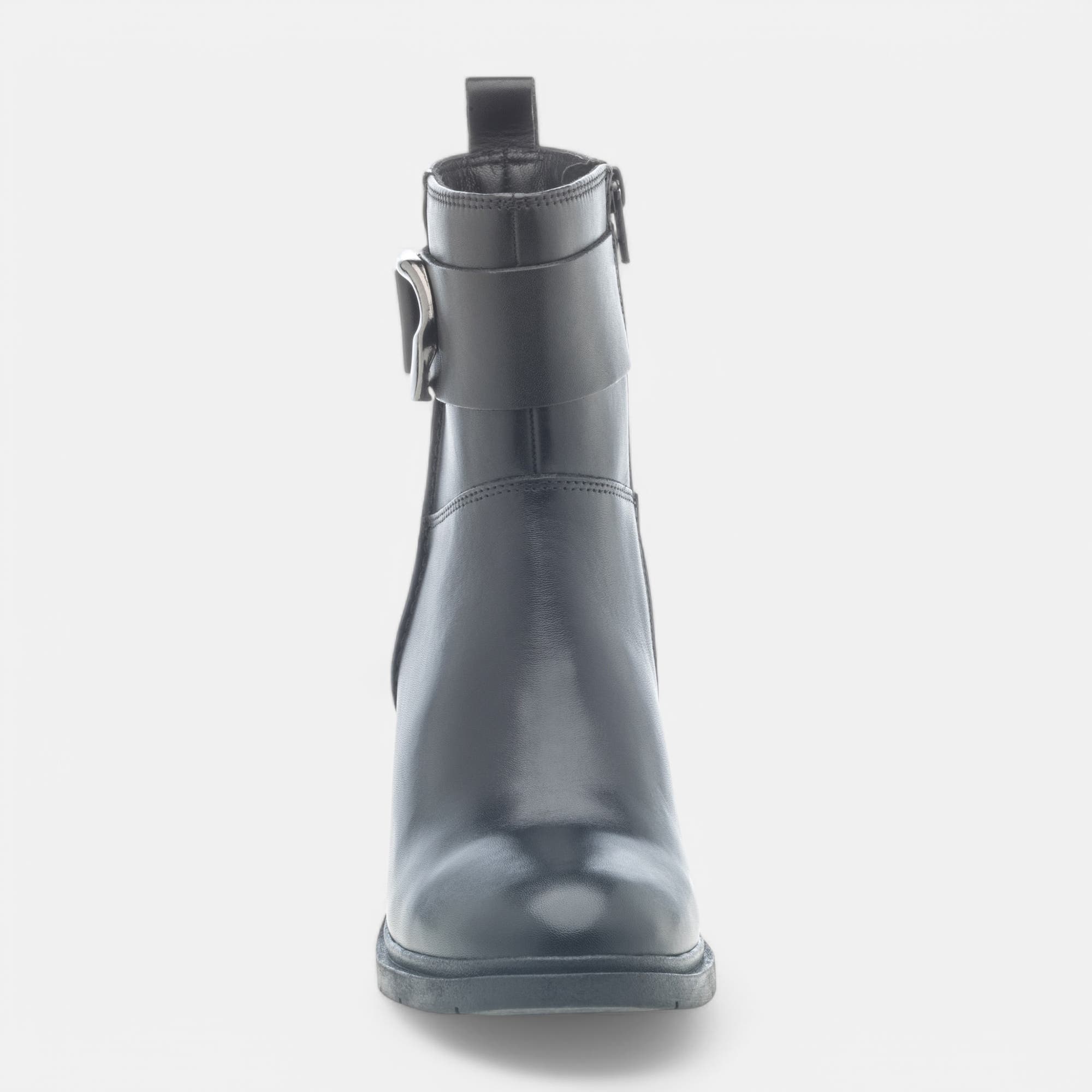 Bottines à talon Femme en cuir noir
