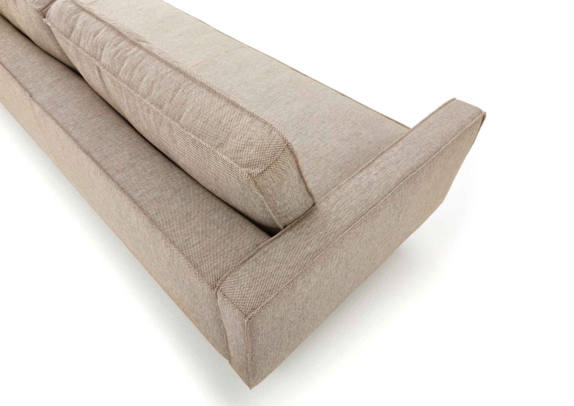 Loods 5 Design 4-zitsbank Slimm Stof Outside 4 Zits - 245 cm | Solution Lightbrown 115 | Poten: Zwart