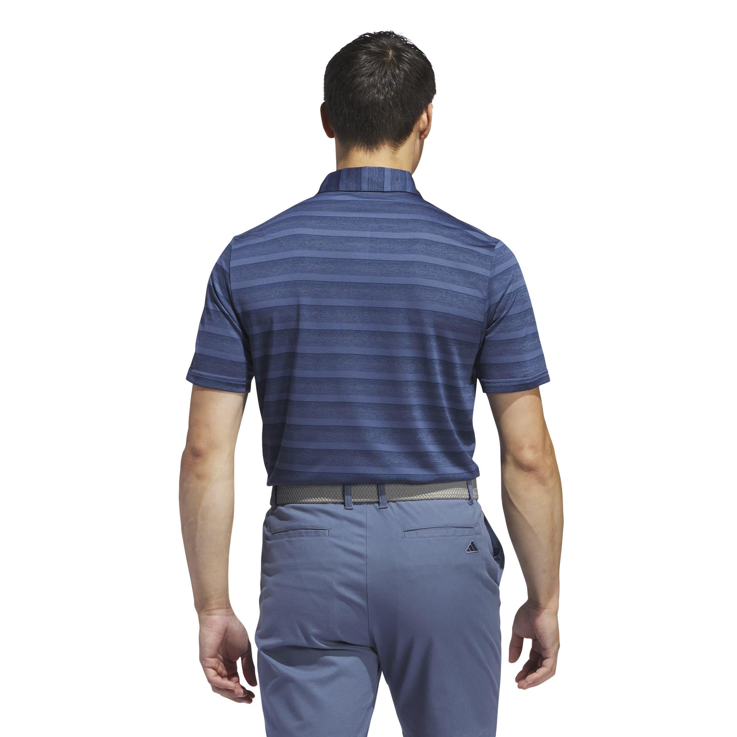adidas Two Colour Striped Polo Shirt Mens