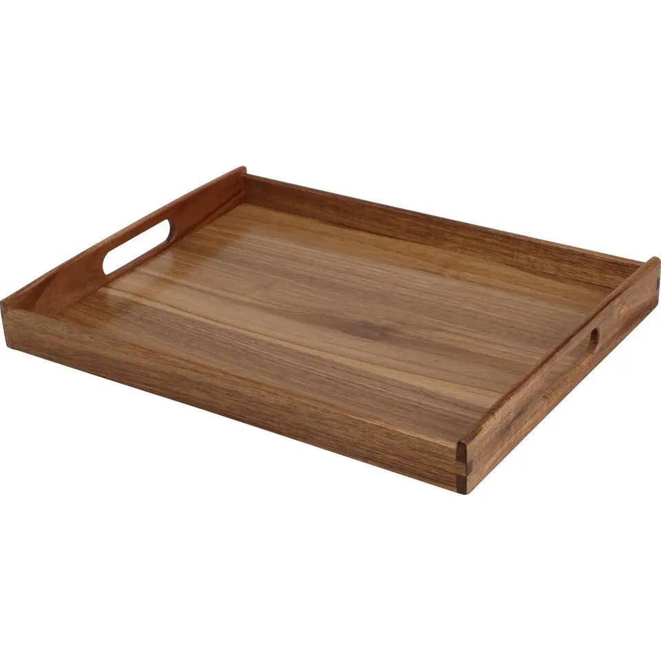 Excellent Houseware dienblad van bamboe - 40 x 30 x 5 cm - bruin