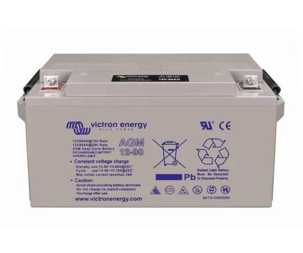 Victron Energy BAT412800084, Genopladeligt batteri, 12 V, 90000 mAh, 167 mm, 183 mm, 350 mm