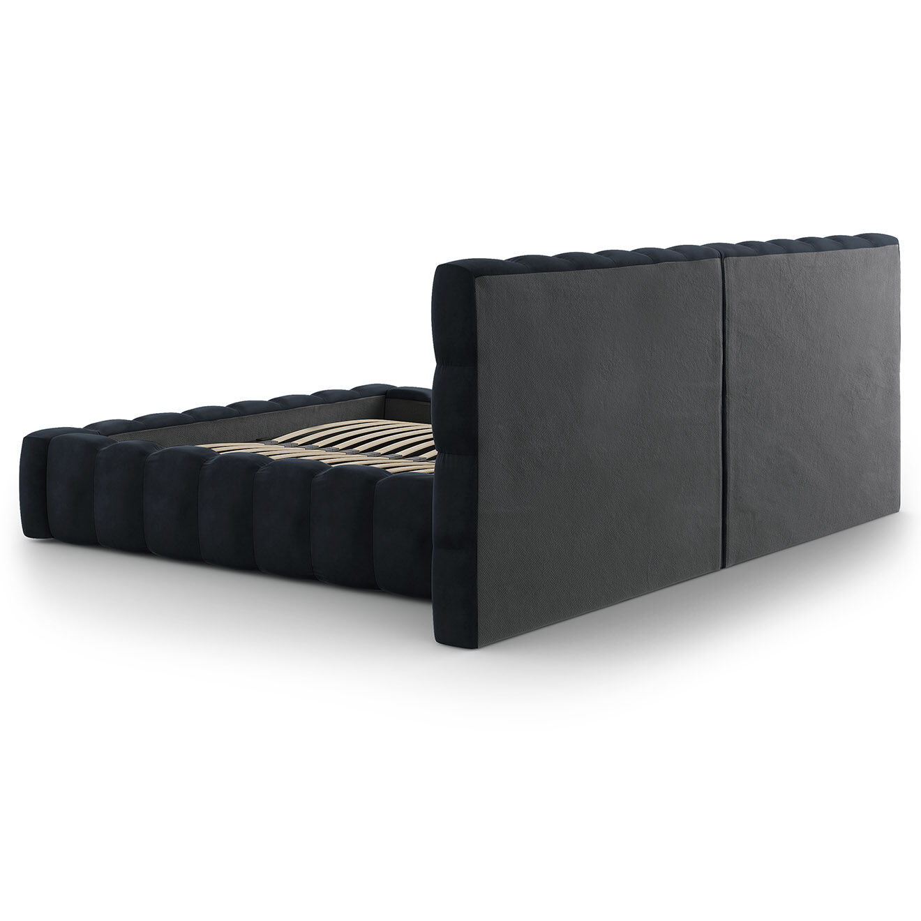 Cosmopolitan Design Lit avec coffre de rangement Bali Velours bleu foncé - 180x200 cm