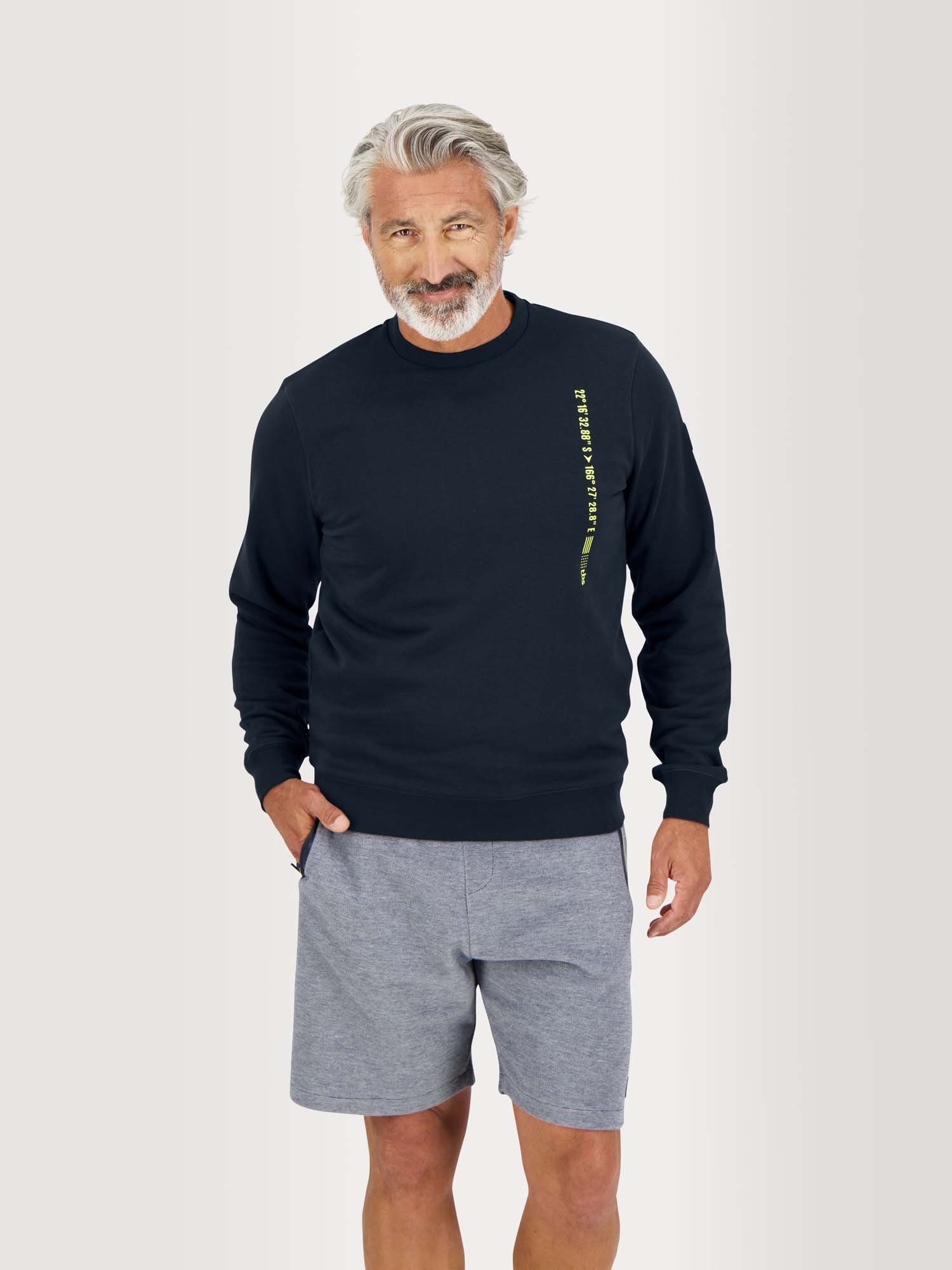 Sweat Homme Molleton Col Rond Marine