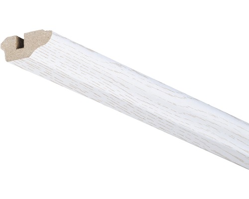 Plafondlijst, essenhout, structuurwit, 17x36x2600 mm