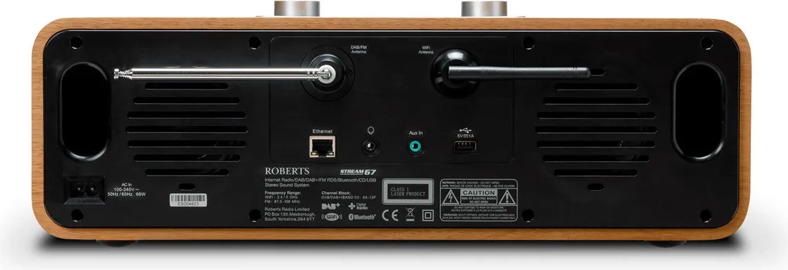 Roberts Stream 67 Cherry (Merisier) Enceintes connectées