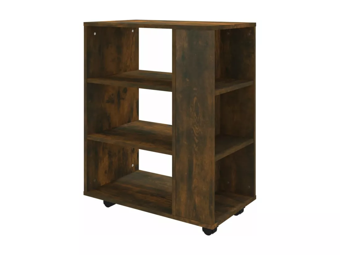 Armoire roulante Chêne fumé 60x35x75 cm Bois d'ingénierie
