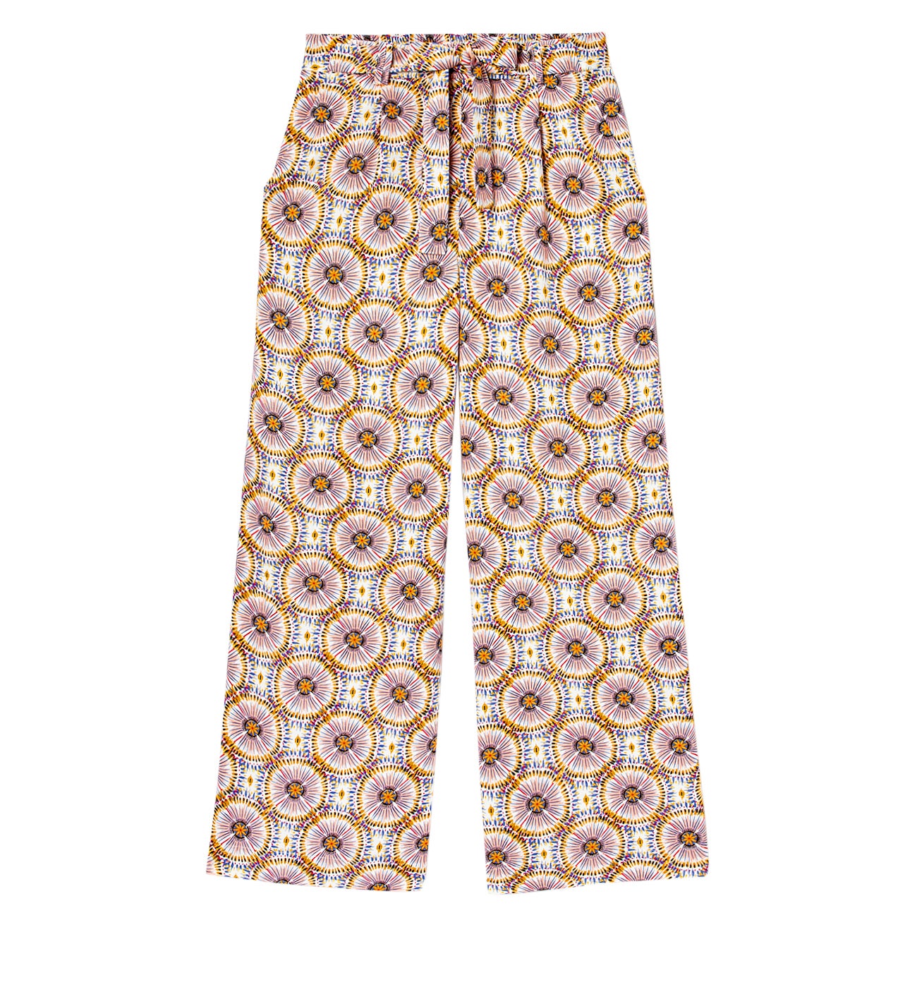 Pantalon large femme - Imprimé écru