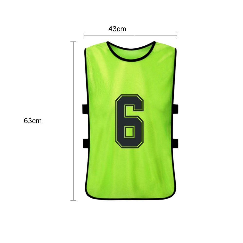 (6er Set) Sport Trikot Fussball Team Trainingsleibchen für Erwachsene (Unisex) - Grün
