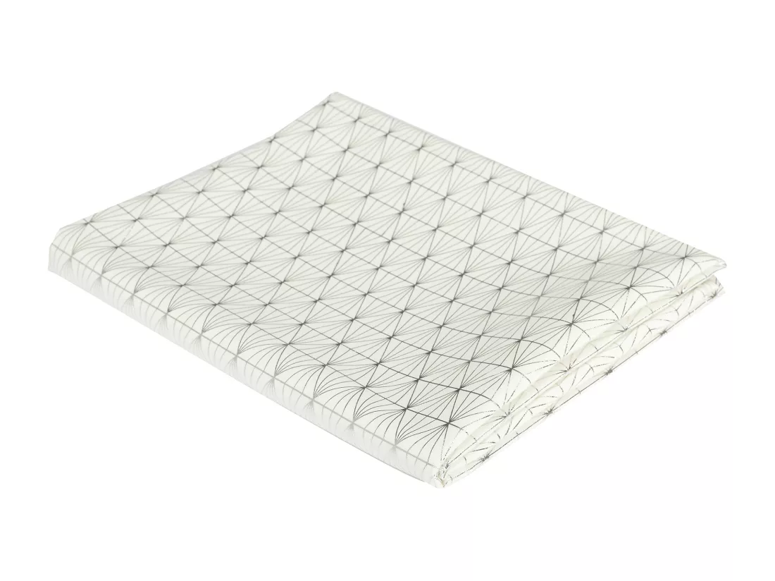 Nappe Motif Geometrique Argente 140x250cm