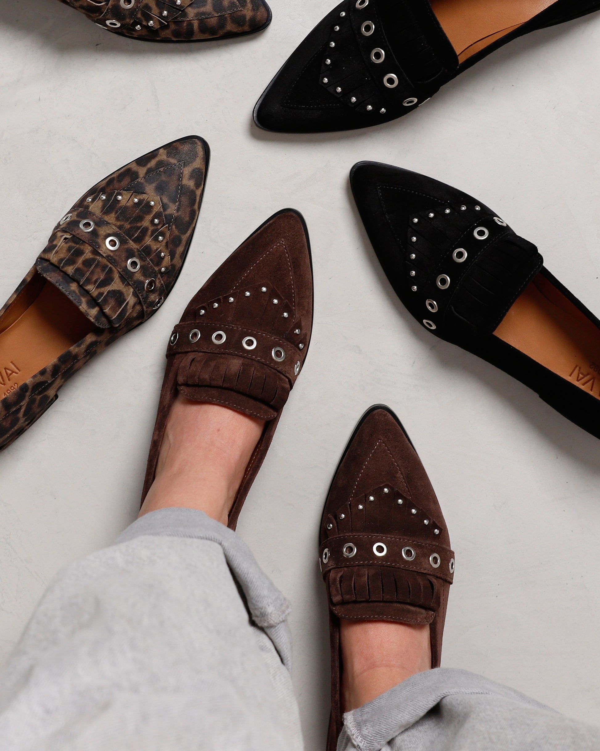 VIA VAI bruine dames loafers Jazz Emily
