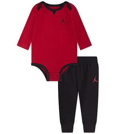 Jordan Set - Jogginghosen/Body L/æ - Schwarz/Rot
