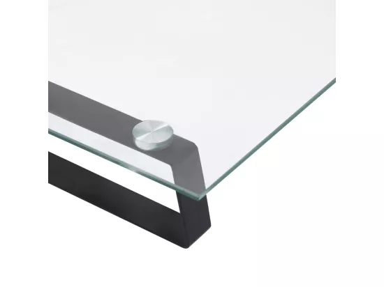 Support de moniteur noir 100x35x8 cm verre trempé et métal