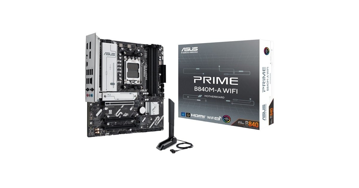 ASUSPRIME B840M-A WIFI socket AM5 moederbord  (2.5 GbE-LAN, Wi-Fi 6E, BT, Sound, µATX)