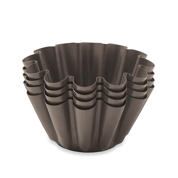 Set 4 moules briochettes acier revêtu 13 cm Mathon