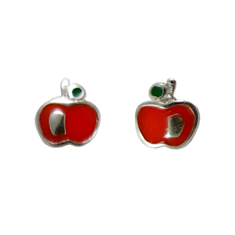 Boucles d'oreilles enfant Pomme en argent 925