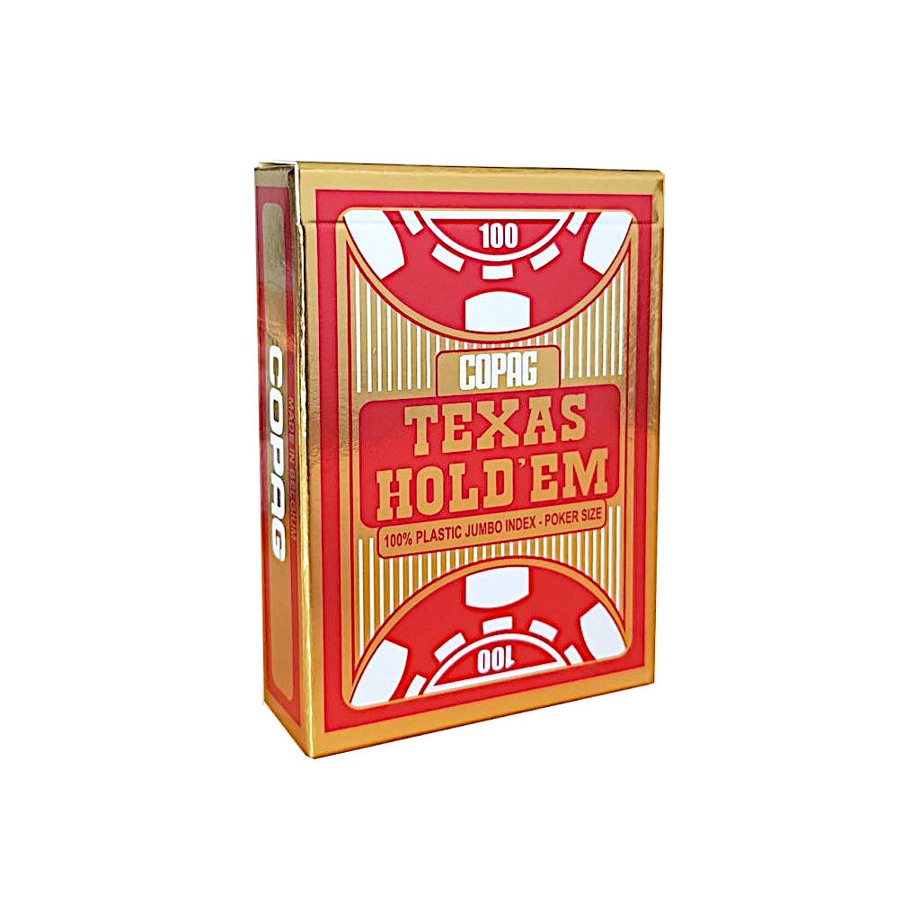 Copag - 54 Cartes Poker 100% Plastic - Jumbo 2 Index - Rouge
