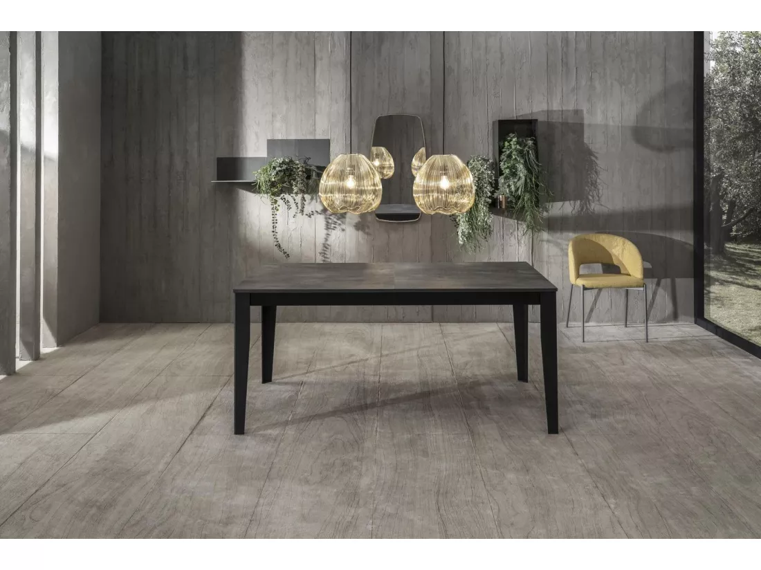 Big Table extensible (156/316 x 90 cm) en Mélamine Noir