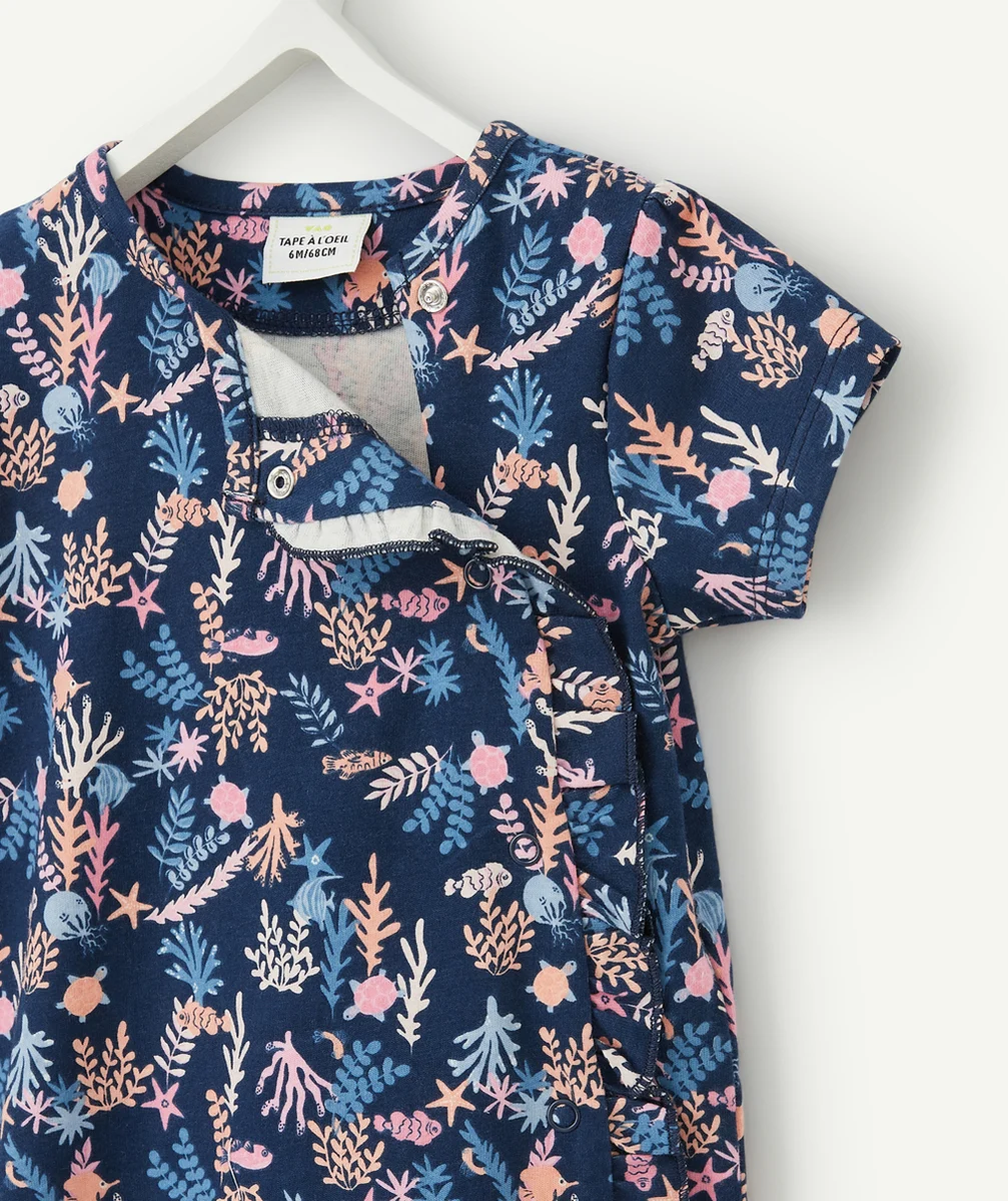 DORS BIEN SHORT EN COTON BIO BLEU MARINE ET IMPRIMÉ