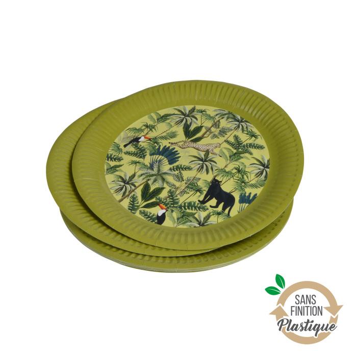 SET 10 ASSIETTES CARTON D.23CM PALMERAIE