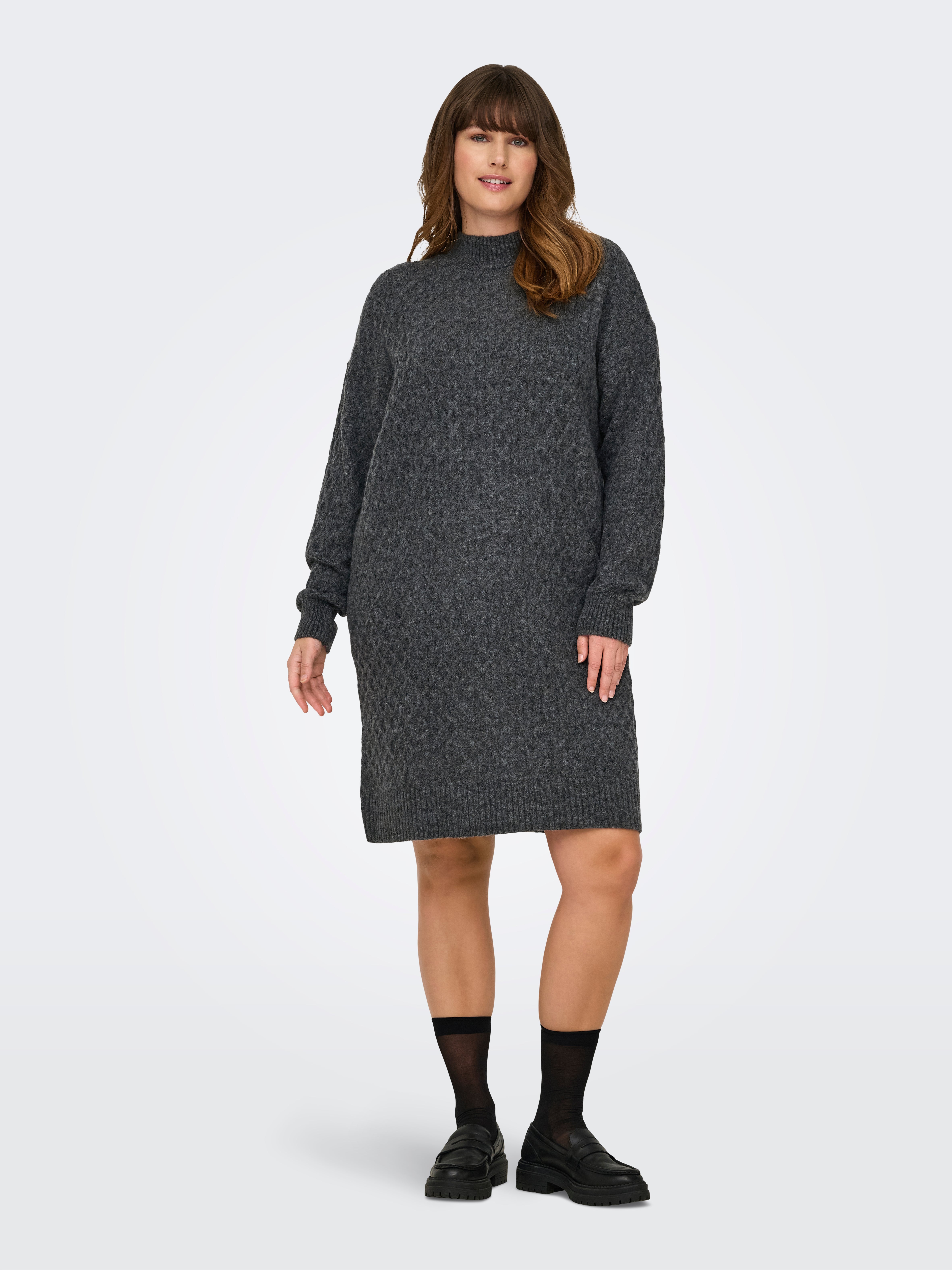 CARLITA Midikleid Dark Grey Melange